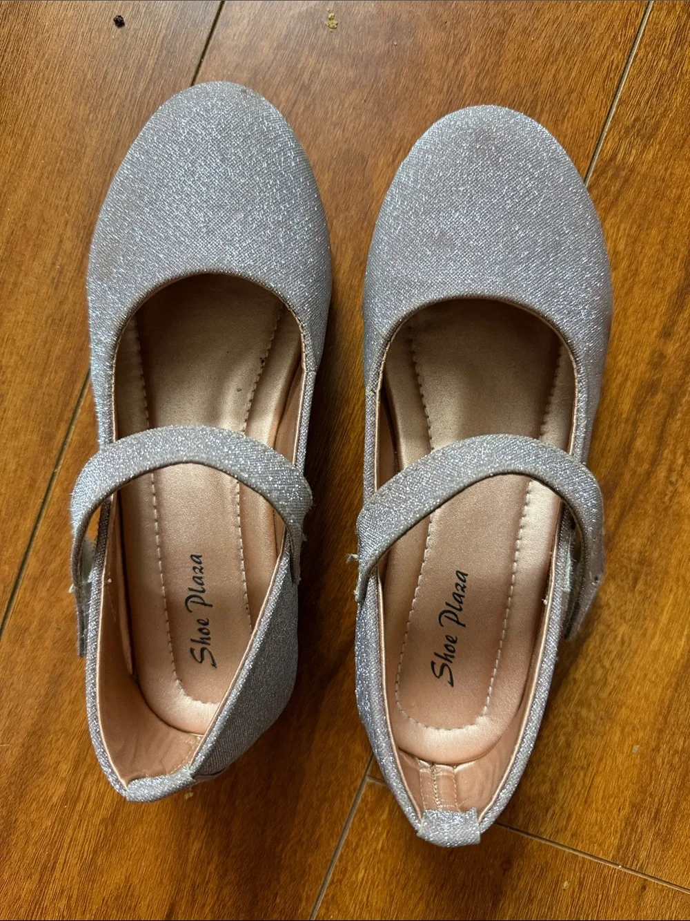 Women's Glitter Mary Jane Flat in Silver